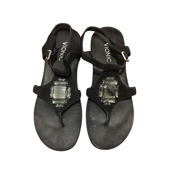 Vionic Tatiana Jeweled Sandals in Black Size 7 - Picture 1 of 8